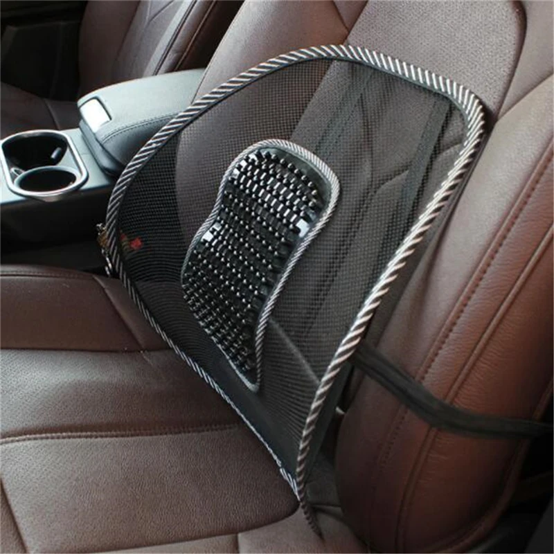

Black Car Seat Office Chair Massage Back Lumbar Support Mesh Breathable Elastic Cushion Pad Back Lumbar Cushion For Car Driver