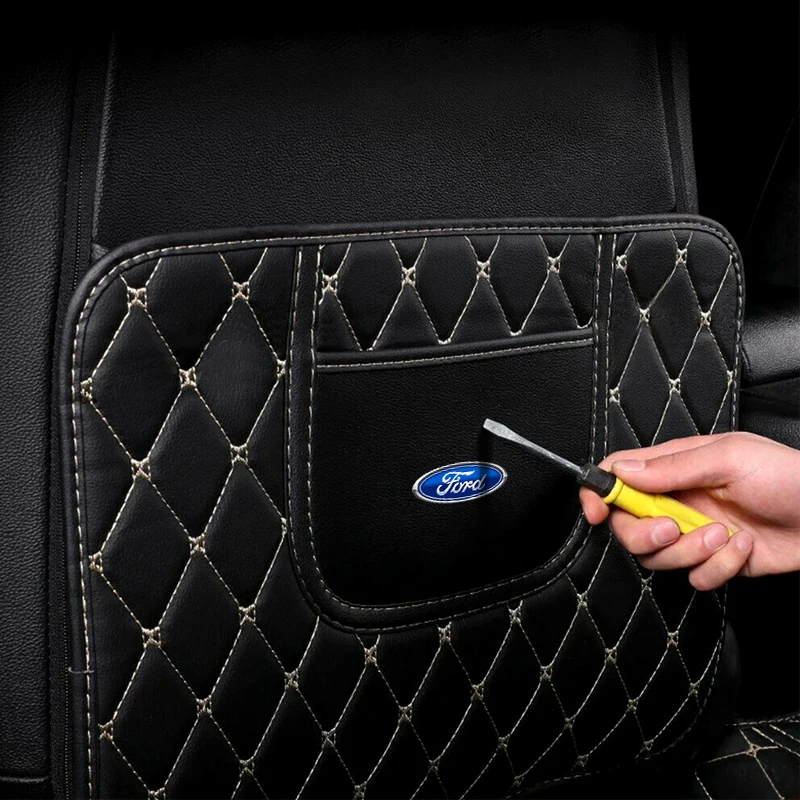 Car Seat Back Storage protective Pad Prevent Kick Mat For Ford Focus Mondeo Kuga Fiesta MK7 Escort Explorer Edge 2 4 MK2 MK4