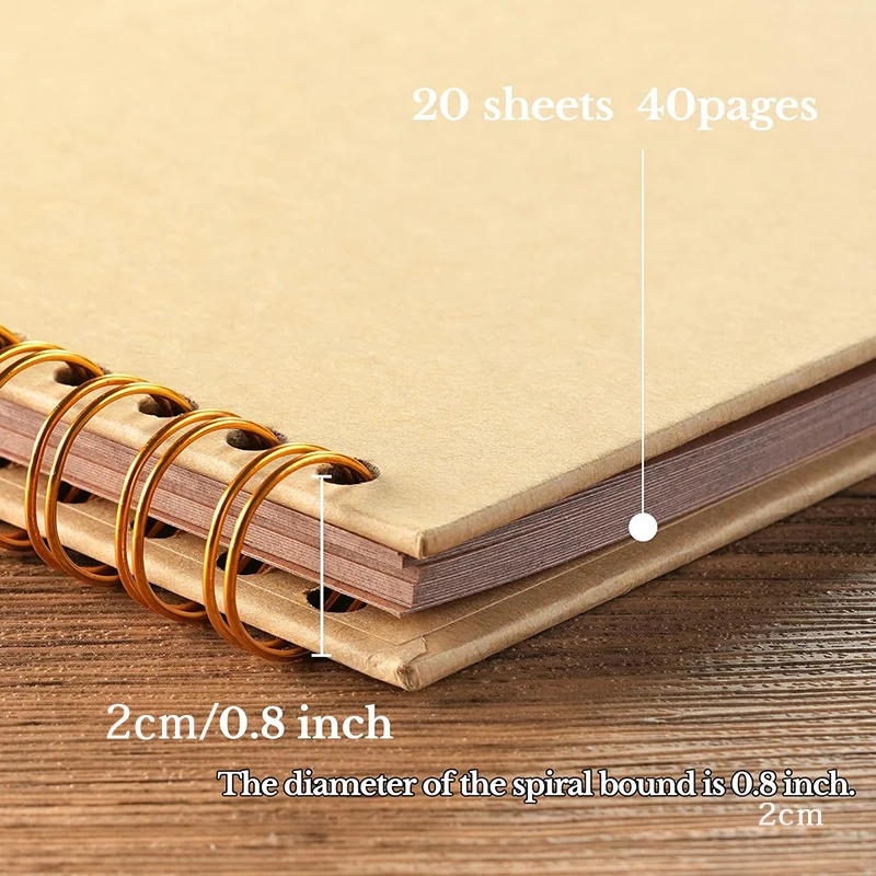 8x8 Inch DIY Scrapbook Album 20 Sheets/40 Pages Hardcover Kraft Paper Scrap Book Photo Albums Memory Book for Wedding