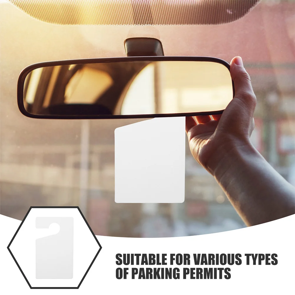 15Pcs Blank Parking Permit Tags for Cars Weatherproof Writable Hang Tags Rearview Mirror Parking Pass Holder Multi Use Vehicle