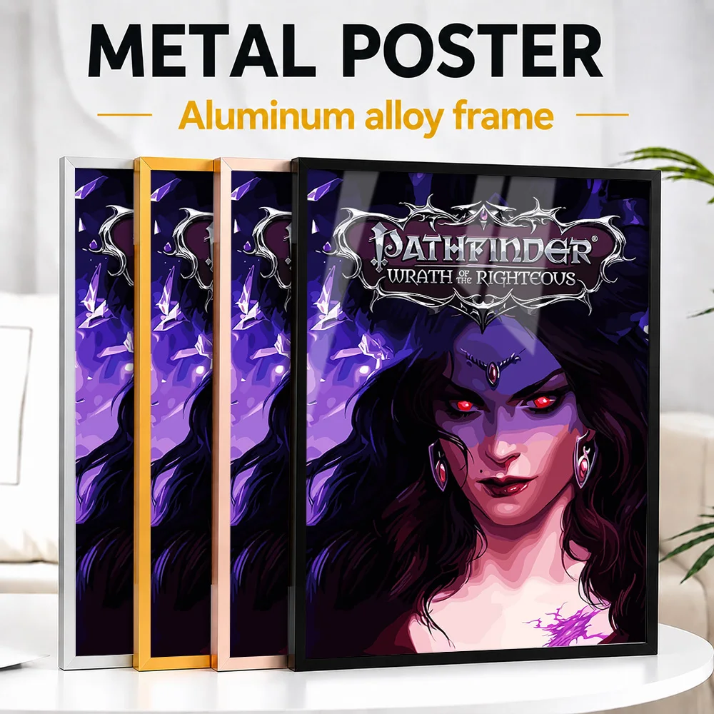 Pathfinder Wrath Of The Righteous Game Framed Metal Print Customized Hero Tribute Wall Art Created For Players To Style Studio