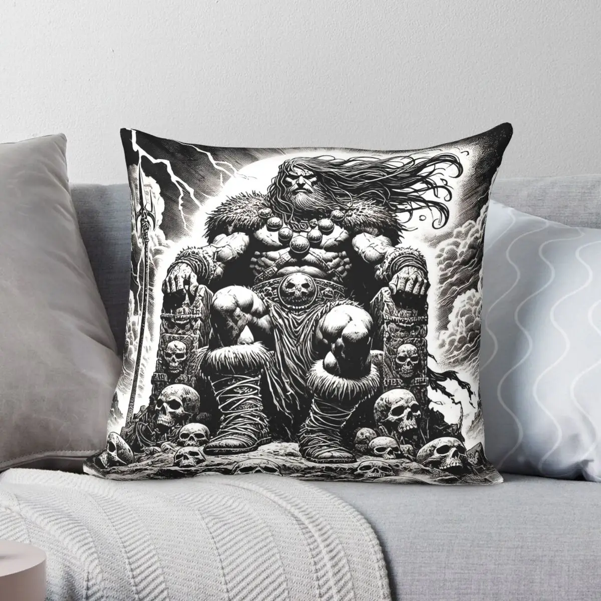 Wrath Of Crom God Of Strength Square Pillowcase Polyester Linen Velvet Creative Zip Decorative Pillow Case Sofa Cushion Case 18