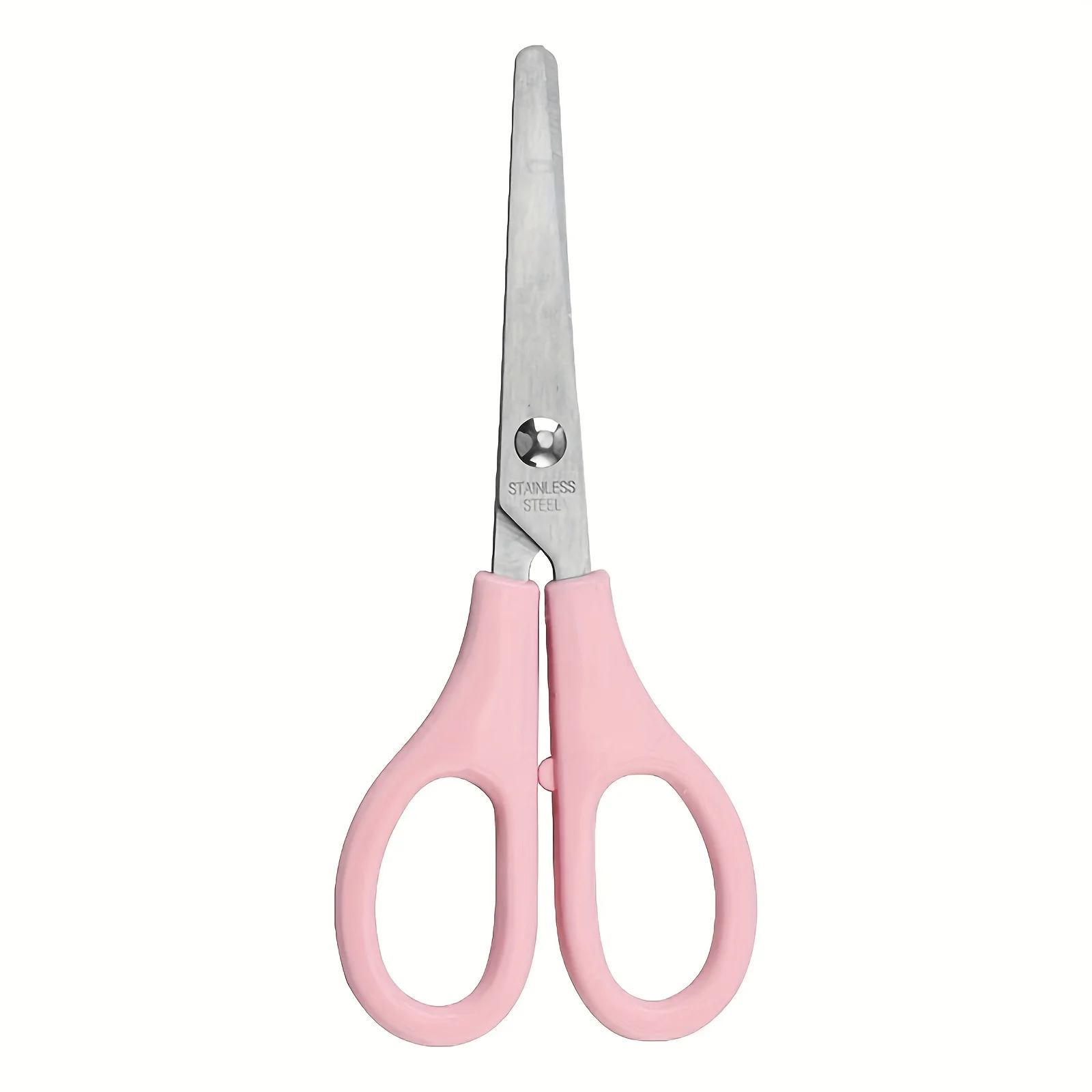 1pc Stainless Steel Round-Tip Scissors with Sharp Blades - Precision Cutting for Paper & Fabric,Multi-Purpose Home & Office Use