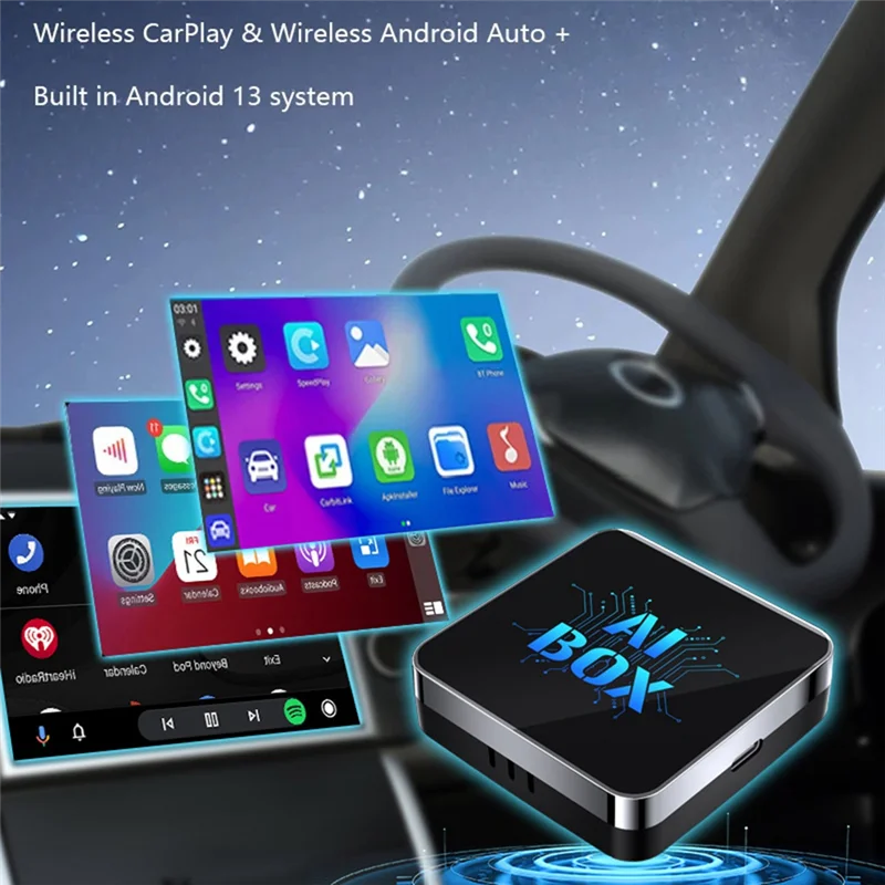 Carplay di classe AI Box Android 13 5Ghz Wifi Bluetooth Android Auto Adattatore Carplay wireless