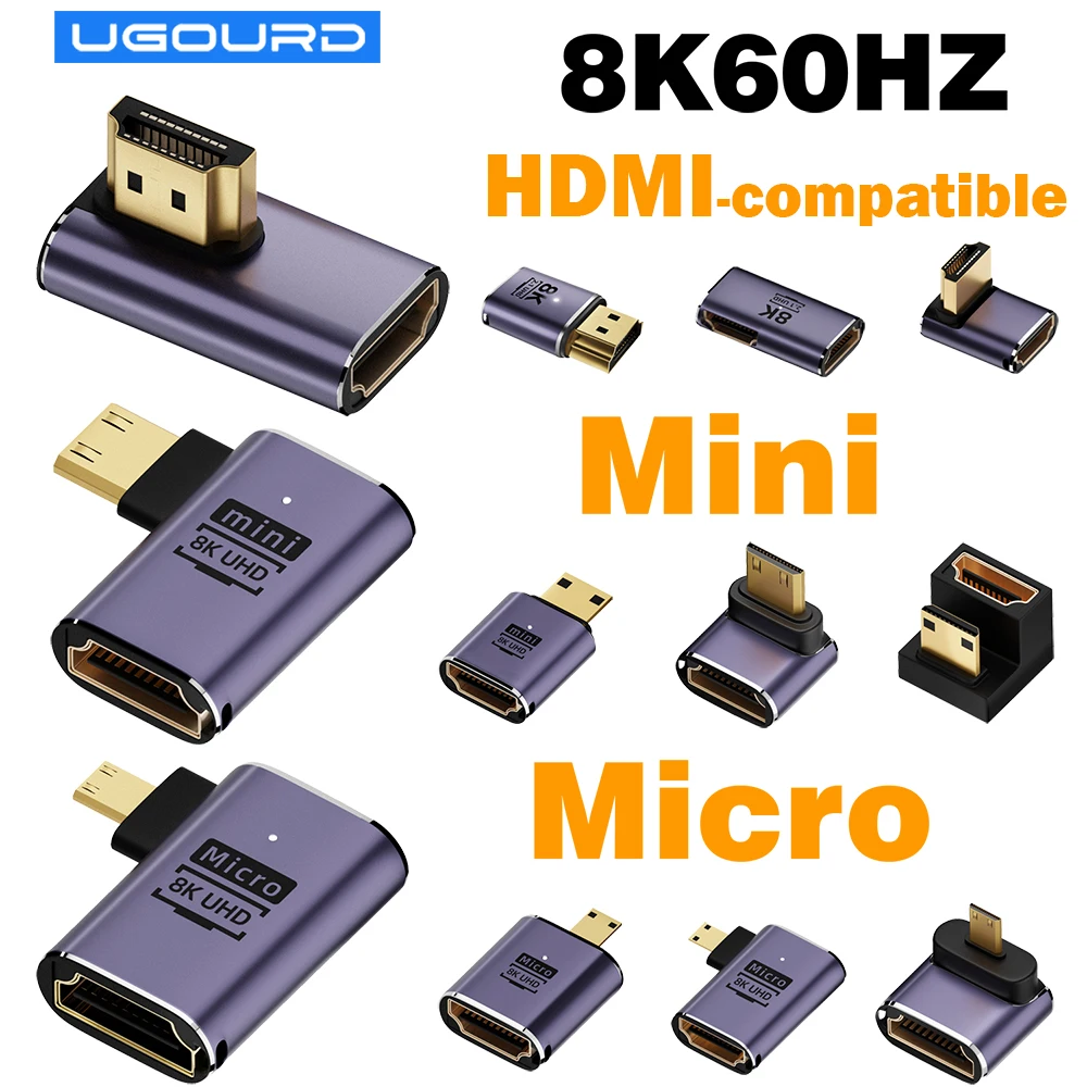 HDMI-compatible 2.1 Cable Adapter 8K60HZ 4K120HZ HDMI2.0 Converter 48Gpbs for HDTV Projector PS4 PS5 Laptop PC Screen extension