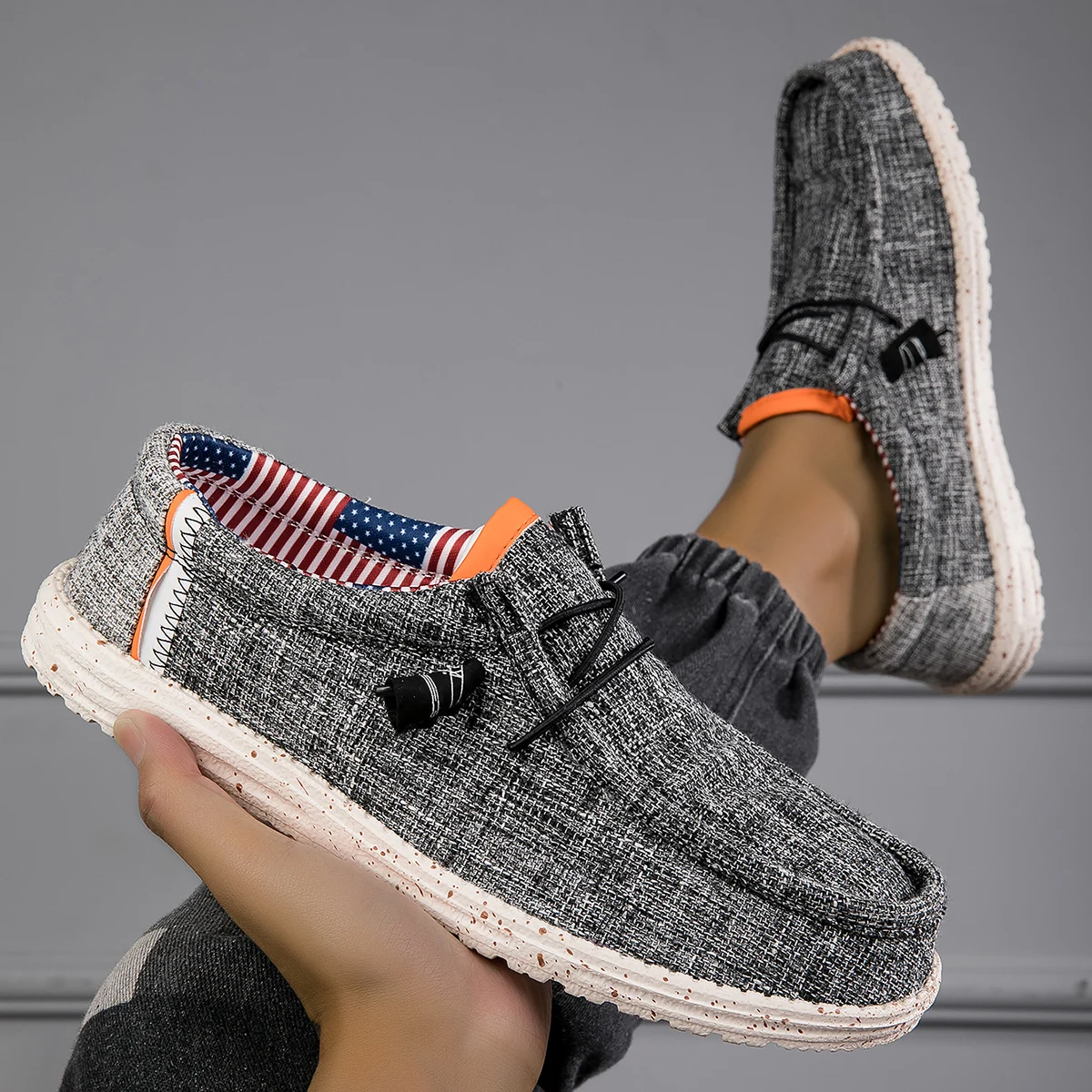 Unisex Outdoor Freizeitschuhe Leichte Slip-On Schuhe mit Weicher Sohle für Alle Jahreszeiten Tägliches Tragen Große Größen Morgen-Laufschuhe – Detail 5