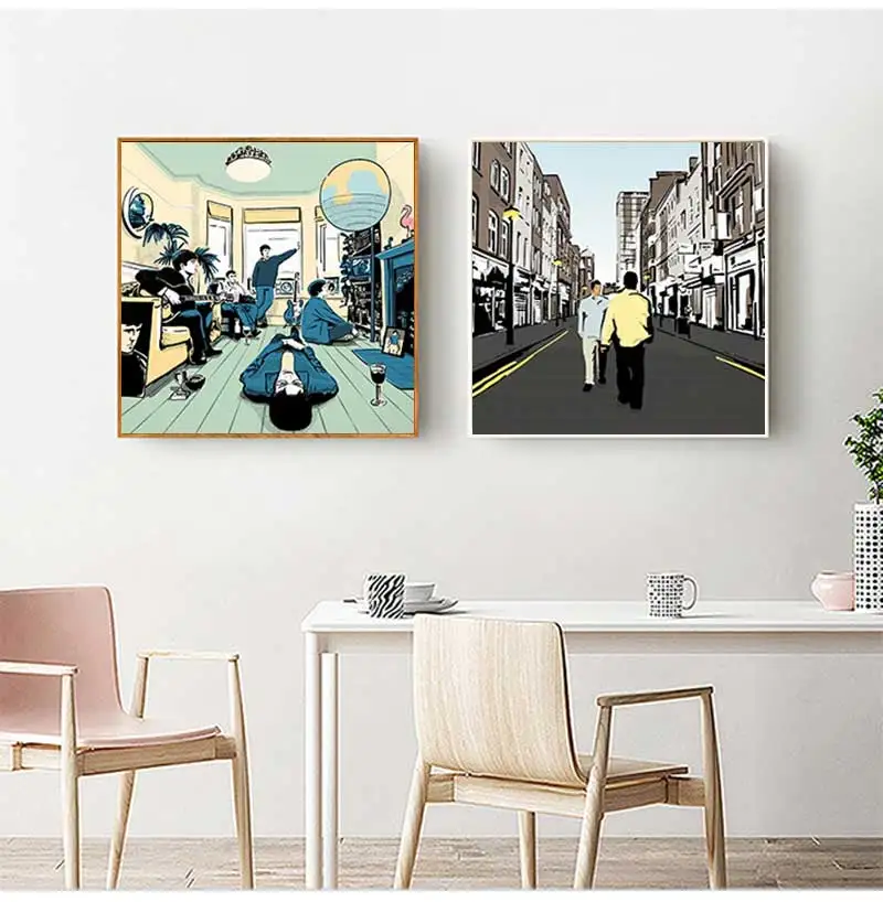 Oasis Absolutely Possible Album Poster Print Square Manchester Canvas Painting Wall Art Picture Music Lover Home Decor Frameless