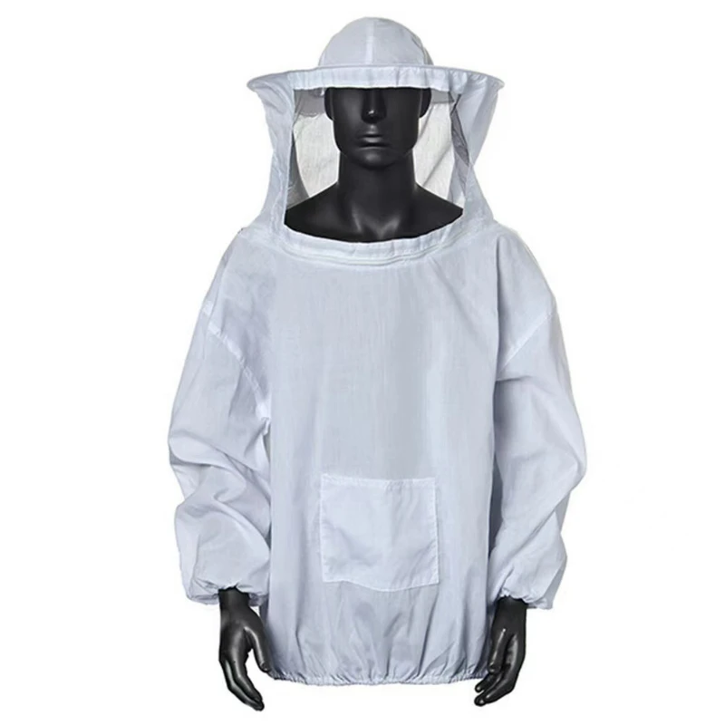 

Beekeeping Tools Anti-Bee Clothing Bee Coat White Anti-Bee Top Hooded Beekeeping Protective Clothing