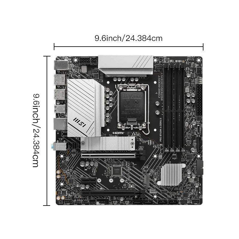 اللوحة الأم MSI PRO B760M-A DDR4-II Intel B760 لـ DDR4 128GB PCI-E 4.0 SATA3.0 M.2 Micro-ATX