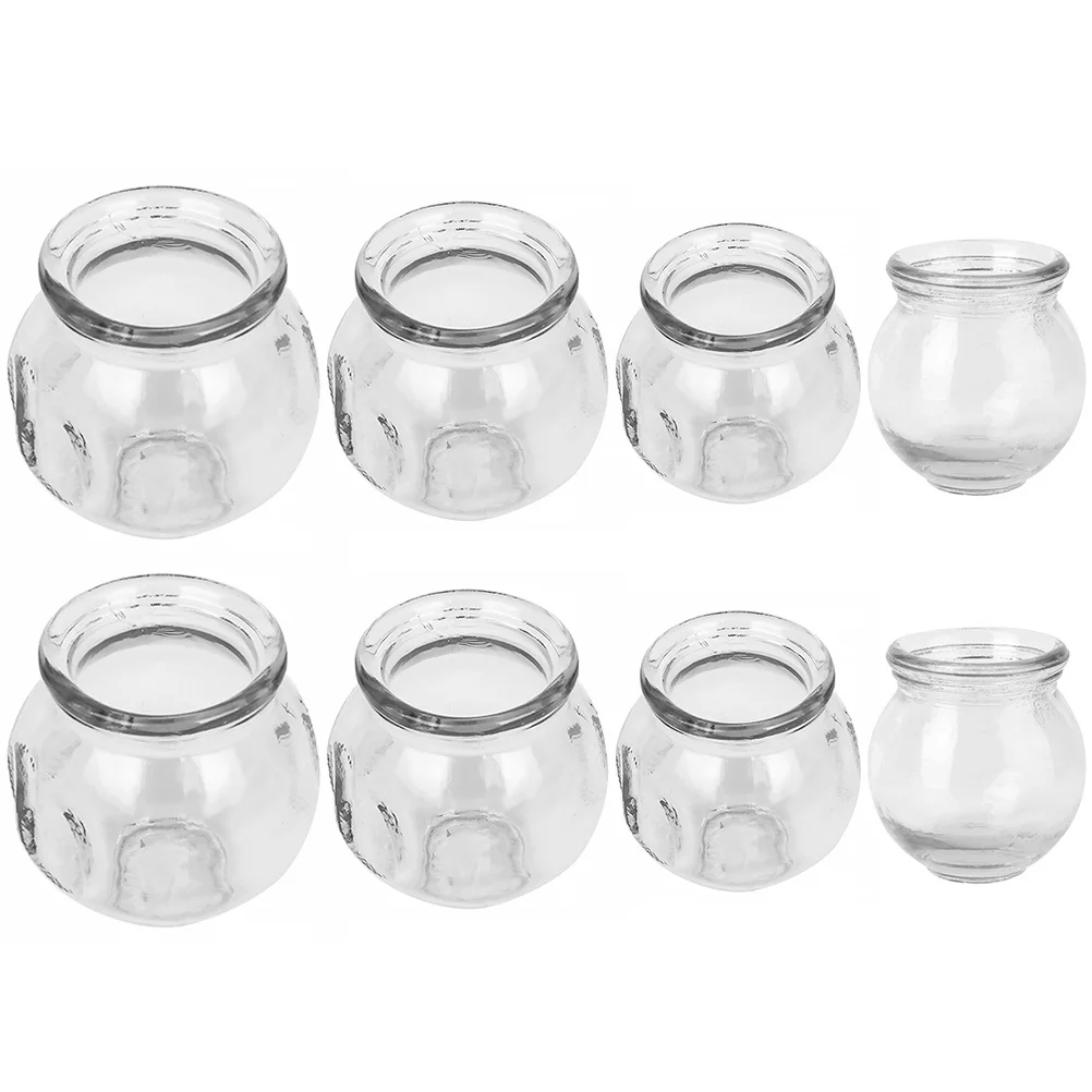 8 قطعة مجموعة الحجامة أكواب فراغ زجاجية صغيرة أداة علاج تدليك الجسم أكواب شفط صينية لتخفيف الآلام جهاز الحجامة السموم #4