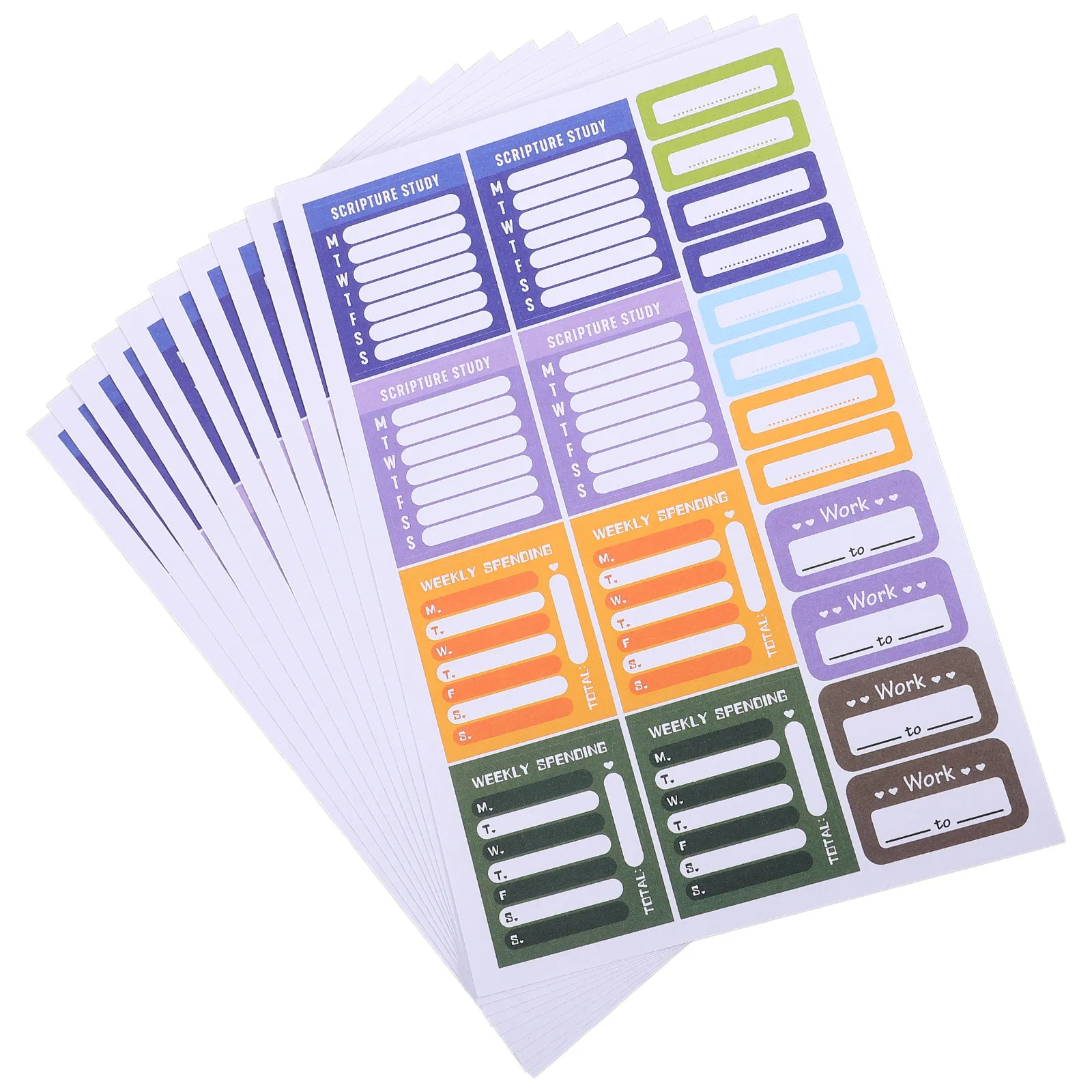 

10 Sheets Vibrant Days of Week Stickers Reusable Adhesive Planner Labels for Calendar Notebook Scheduling Student Budgeting