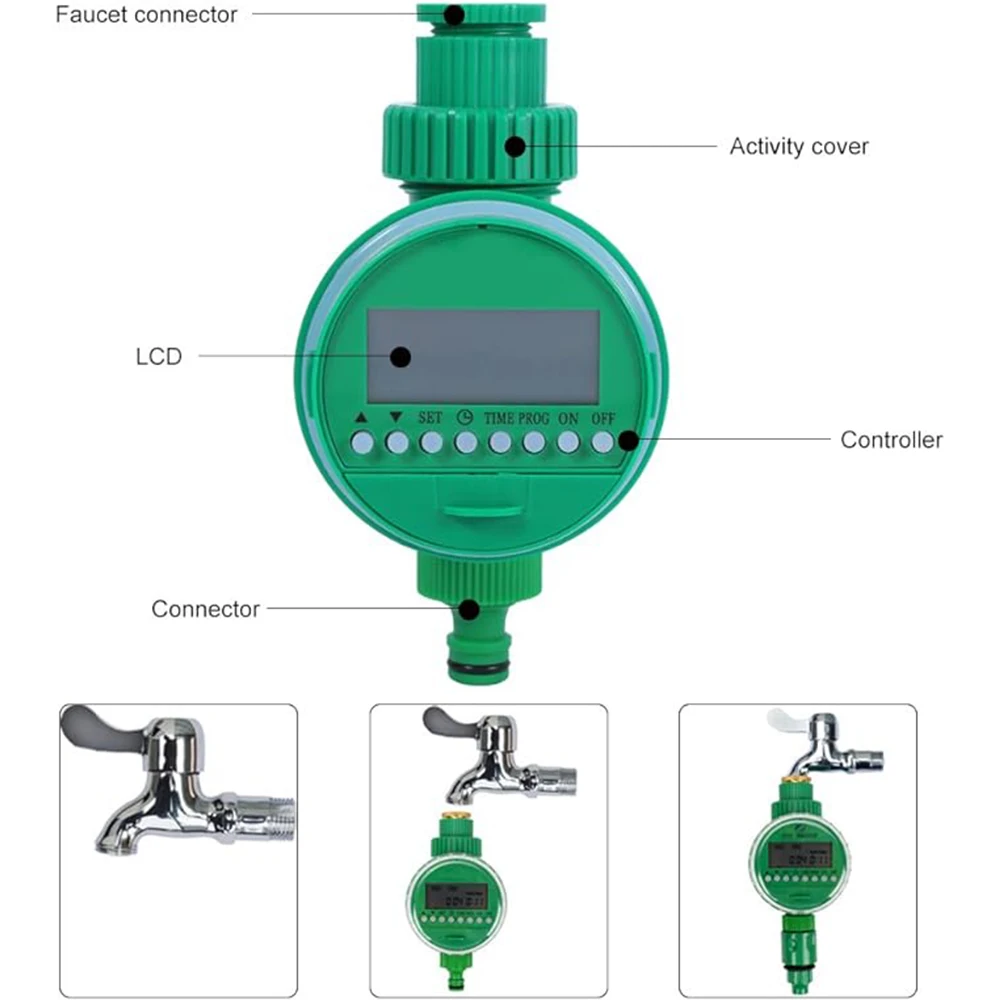 LCD Display Electronic Garden Watering Timer Automatic Irrigation Controller Intelligence Valve Watering Control Device