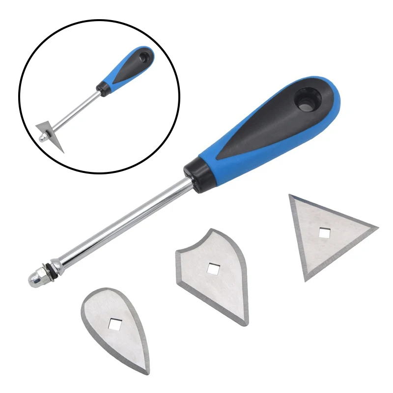 2set Paint Stripper Scraper Tool Stainless Steel Paint Shave Hook Scraper with 3 Replaceable Blade For Removing Varnish Adhesive