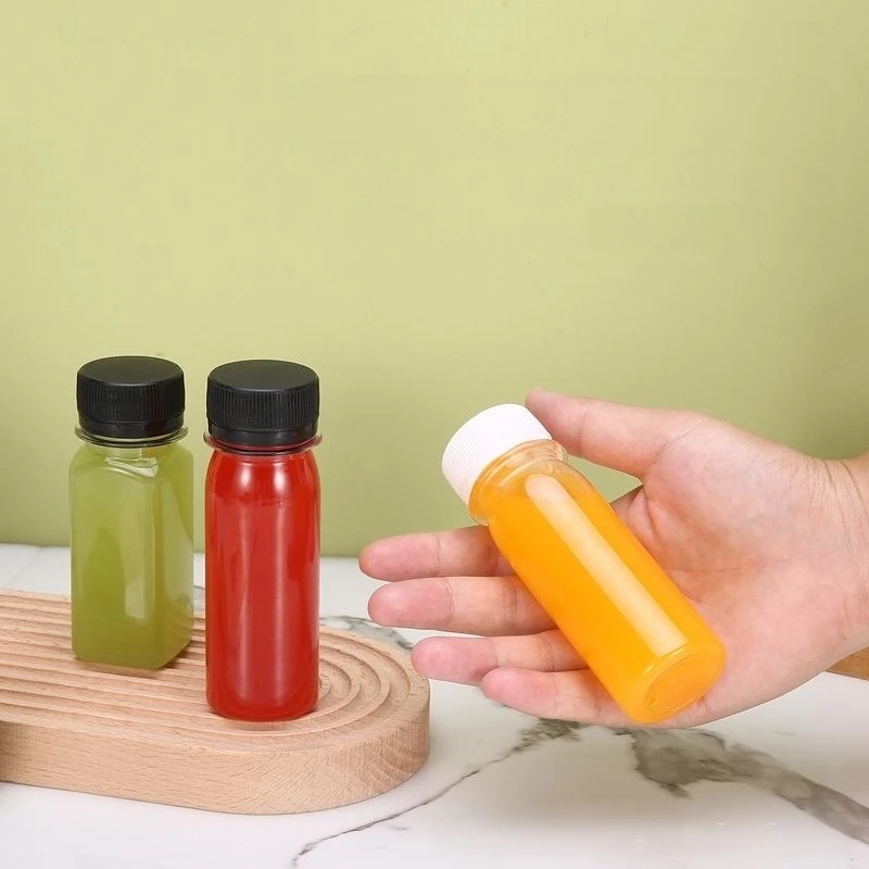 10/20pcs Plastic Bottles 60ml Leakproof PET Thickened Clear Small Mini Travel Kitchen Bulk Juice Shot Sample Container