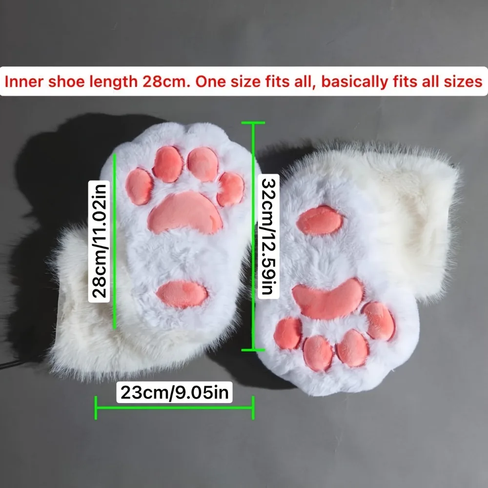 فائقة النعومة أفخم Fursuit-KIG باو وسادة النعال المضادة للانزلاق الانزلاق على أحذية الملاعب المغطاة مع تفاصيل حافر أحذية الشتاء الدافئة للرجال والنساء #2