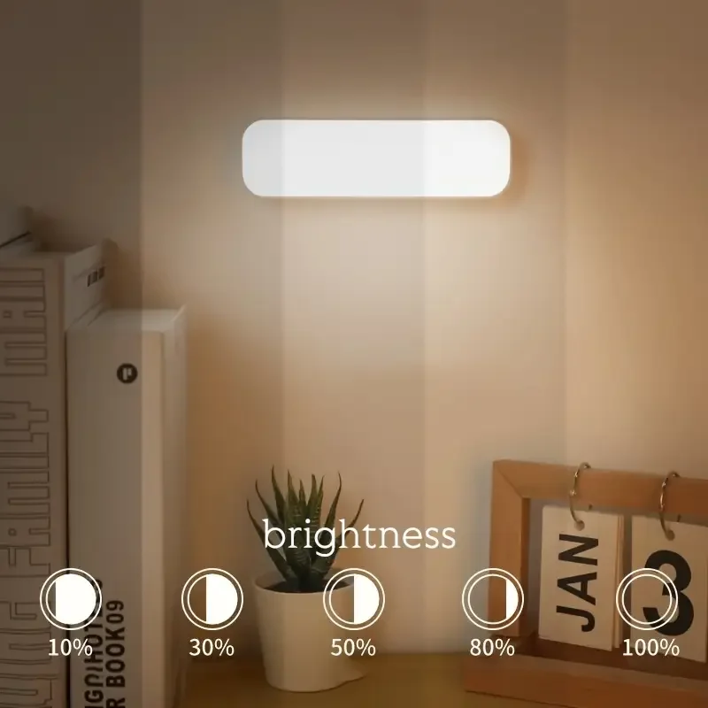 ضوء قراءة مثبت على الحائط، أضواء قابلة للتعتيم على مصباح سرير بطابقين، بطارية قابلة لإعادة الشحن مثبتة مغناطيسية تحت إضاءة الخزانة #3