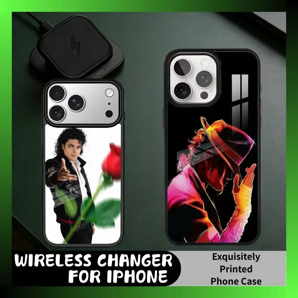 MJ-King M-Michael J-Jackson Phone Case For iPhone17,16,15,14,13 Plus,Pro Max Magnetic For Magsafe Wireless Charging