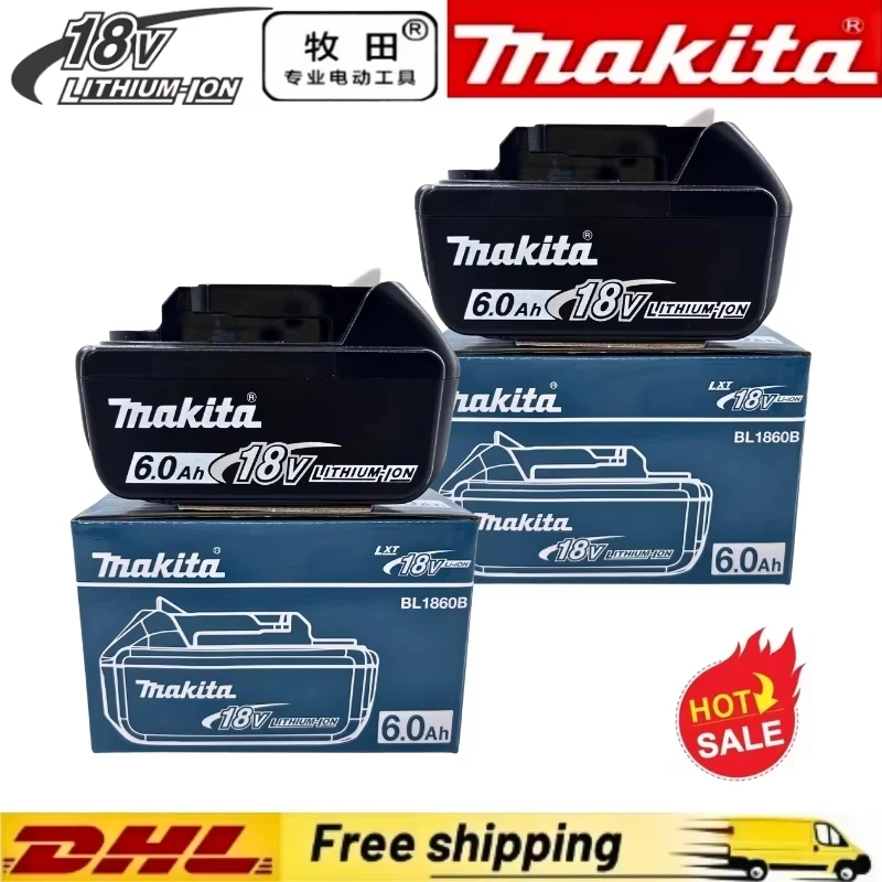 

Оригинальный аккумулятор Makita 18V 6Ah для электроинструментов Makita 18V, перезаряжаемая батарея Makita BL1860B, может заменить BL1850B LXT400.