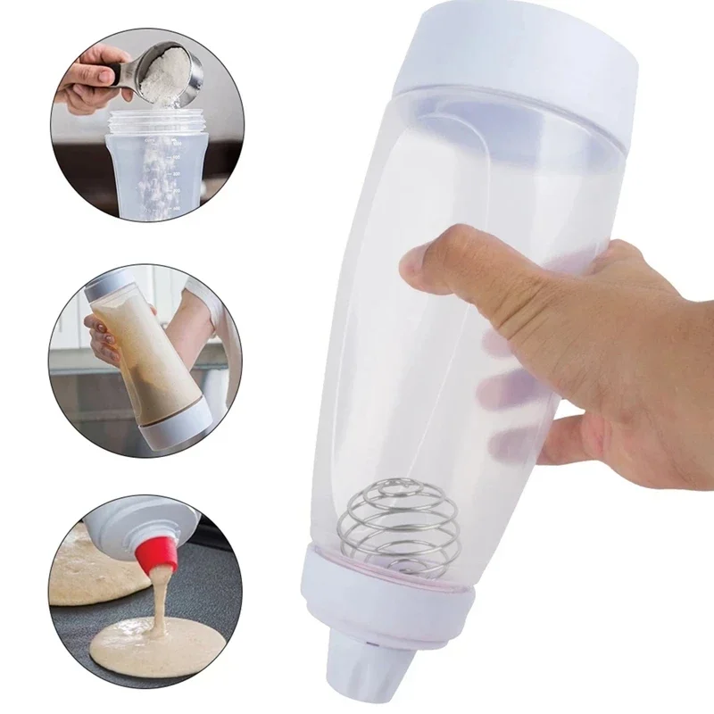 1000ml Manual Batter Dispenser Manual Batter Mixing Bottle Sauce Squeeze Bottle Baking Funnel Mixing Tool For Restaurant Baking