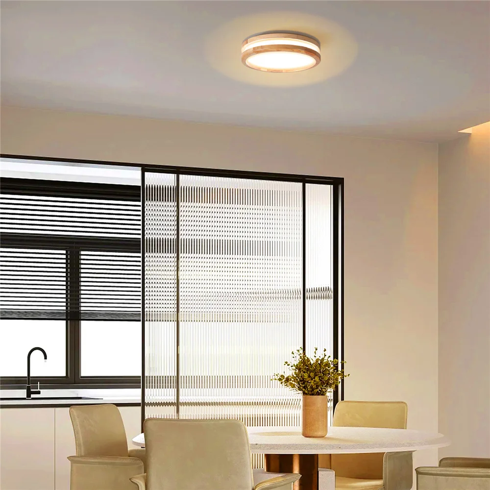 

Modern LED Ceiling Light Wood Grain Acrylic Warm White Lights Kitchen Bedroom Bathroom Surface Mounted Ceiling Lamp Home Lighing