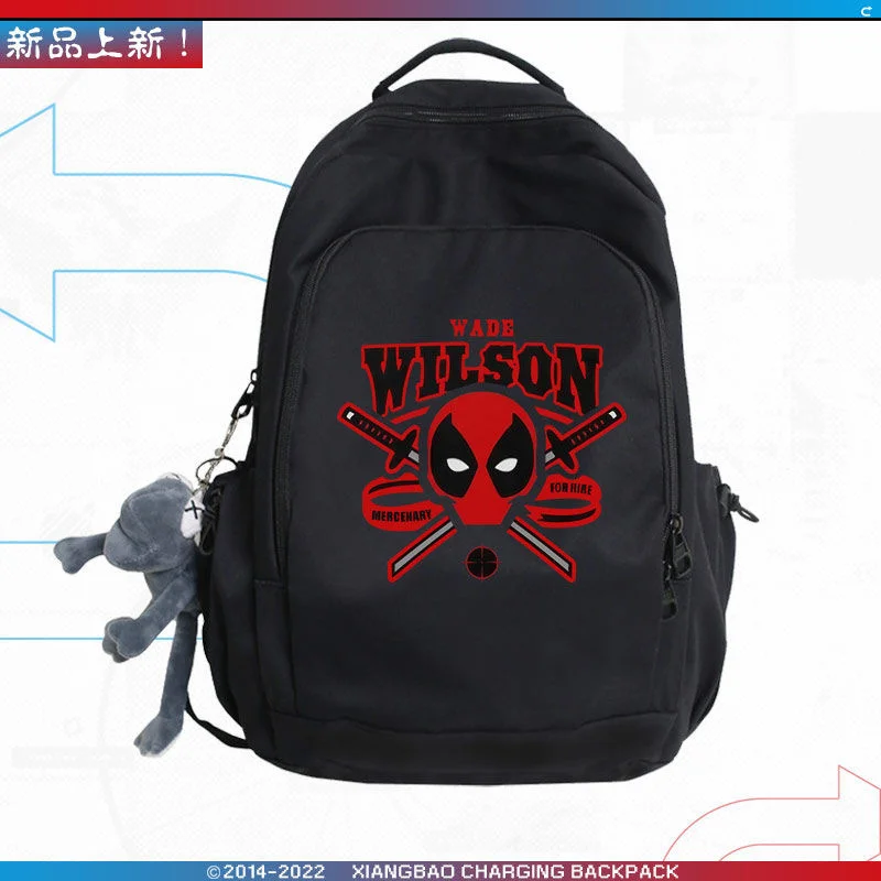 

Hot Deadpool3 Cartoon Backpack Teenarges Schoolbag Laptop Bag Children Boys Mens GirlsFashion Travel Outdoor Bags Mochila+Toy