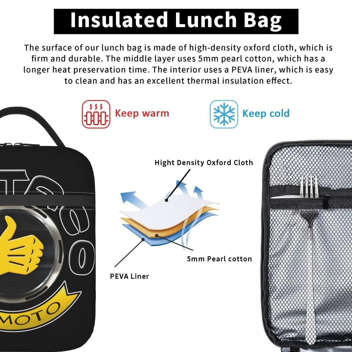 Bultacos Alpina Motorcycles Insulated Lunch Bag for Women Children Portable Food Boxes Thermal Lunch Box Tote