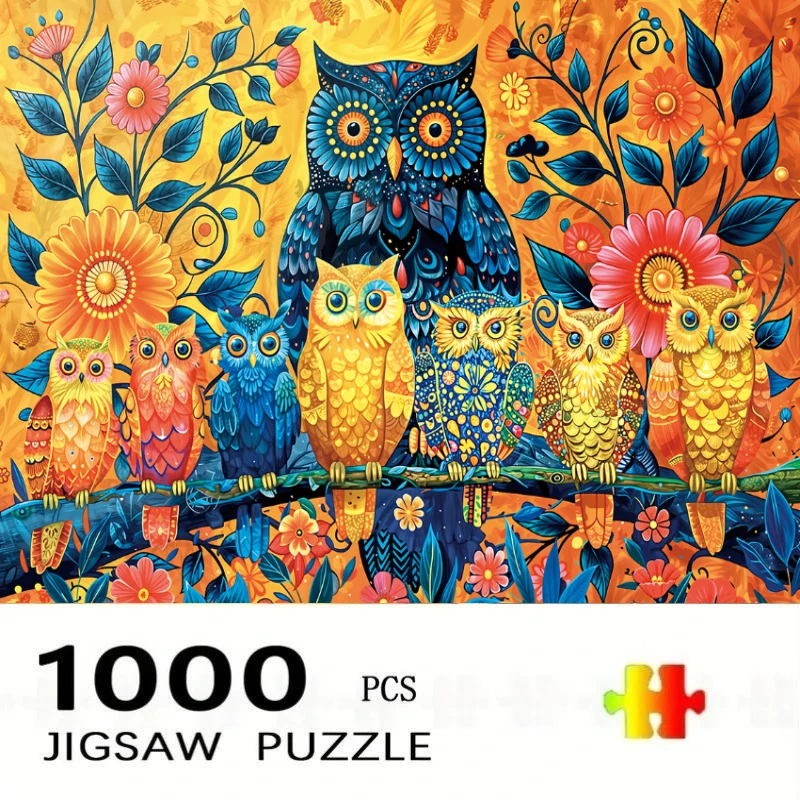 

Large Size Jigsaw Puzzle 500/1000/1200/2000 Pcs Colorful Owl Animals Jigsaw Puzzles for Adults Stress Relief Toys Gift