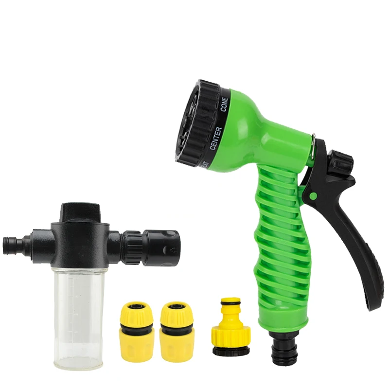 7 Stile Hochdruck-Wasserpistole für Autowäsche und Garten mit Verstellbarer Düse, Multifunktionaler Bewässerungssprüher