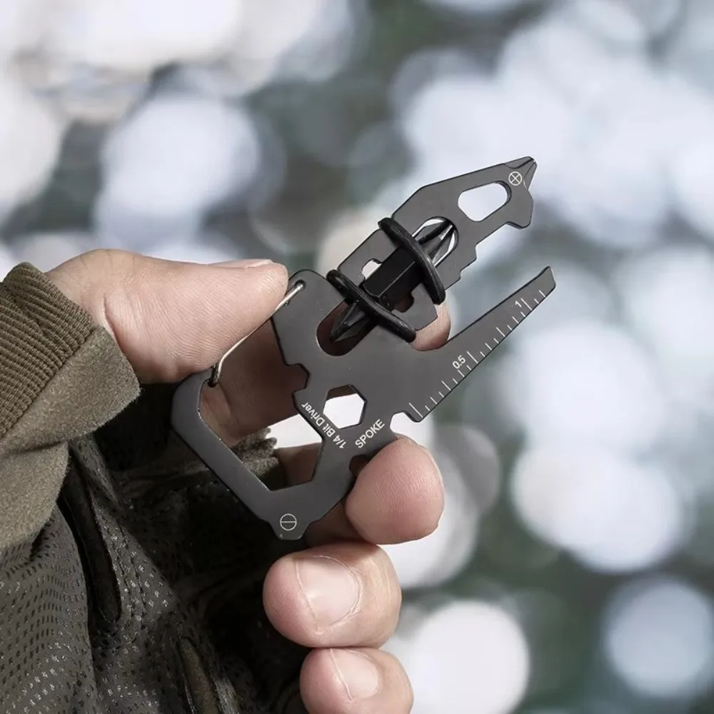 Multifunctional Keychain Ring Portable Stainless Steel Bottle Opener Lightweight Durable EDC Card Tool