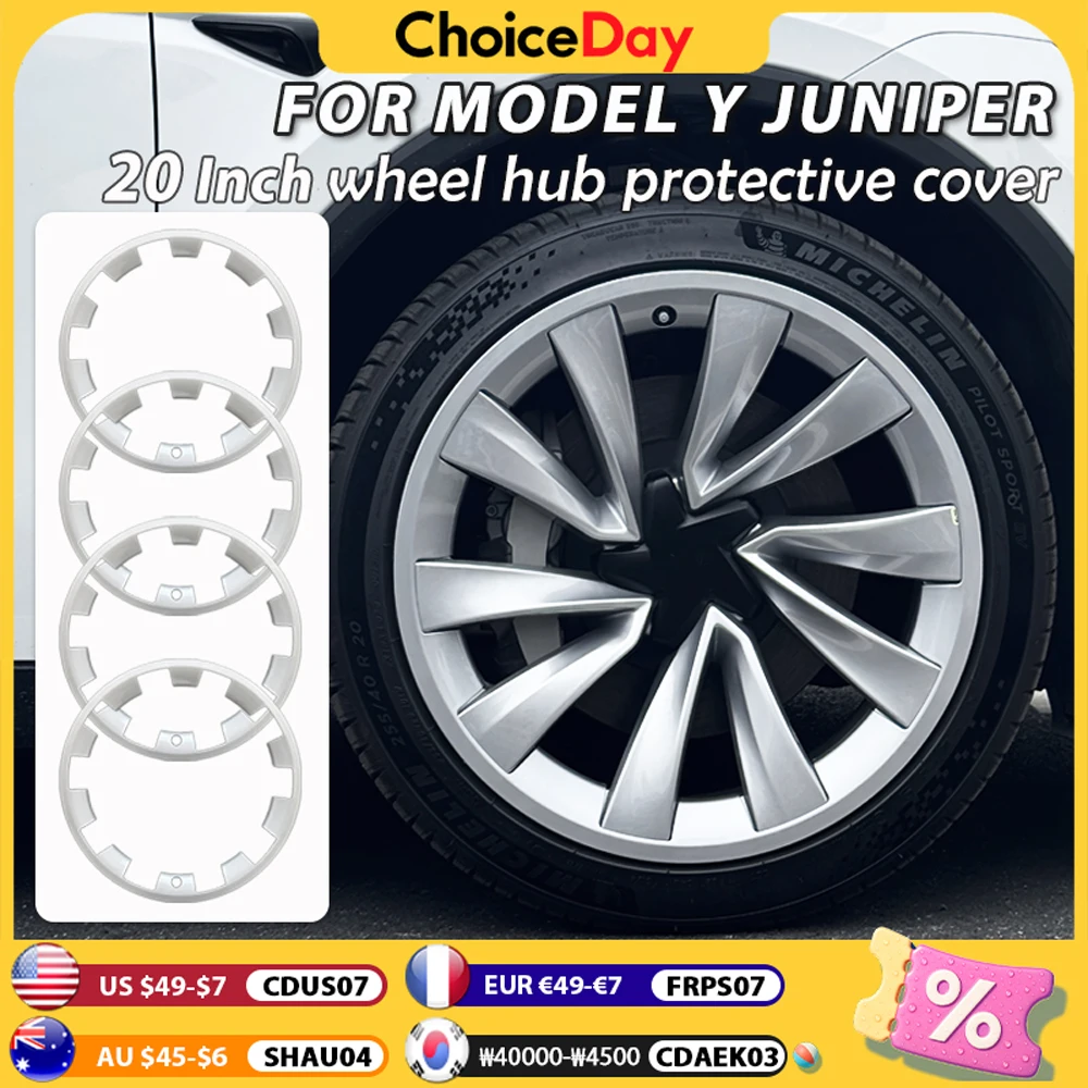 

For Tesla Model Y Juniper 2025 20 Inch Rim Wheel Hub Protection Patch Protectors Wheel Guard Cover Accessorie Auto Exterior ABS