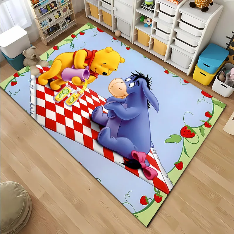 Disney Winnie The Pooh Eeyore Cartoon Area Carpet,Rug for Living Room Bedroom Sofa Kitchen Doormat Decor,Kids Non-slip Floor Mat