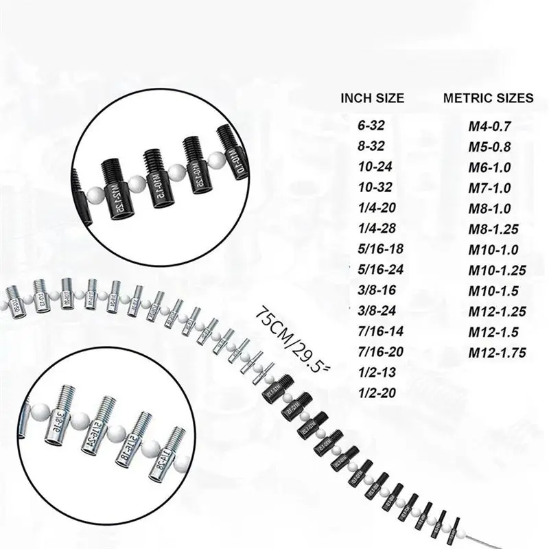 A45I Portable Thread Tester Bolt Nut Bolt Nut Checking Checker 26 Male/Female Size Gauge Measuring Tool Kit