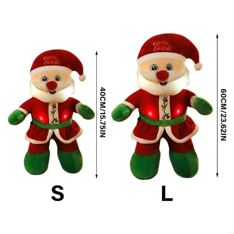 ของเล่นดนตรีรูปซานตาคลอสเทศกาล Light up ตุ๊กตาคริสต์มาส Decors ปีใหม่ตุ๊กตา Plush สำหรับเด็ก Christmas Party ของขวัญ 15UB