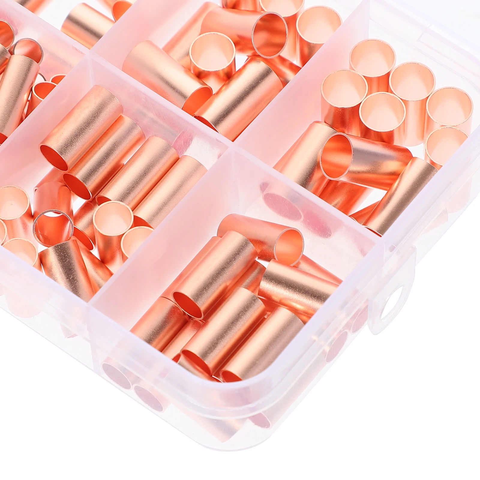 

250 Pcs Tubes Small Pipe Copper Wire Connector Wire Joint Tubes Firm Strong Home Industry Use Mini Copper Tubing