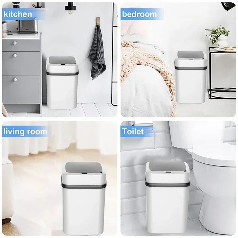 Trash Can Smart Induction Bathroom Intelligent Sensor Dustbin Bucket Paper Basket Automatic Touch Trash Bin for Kitchen