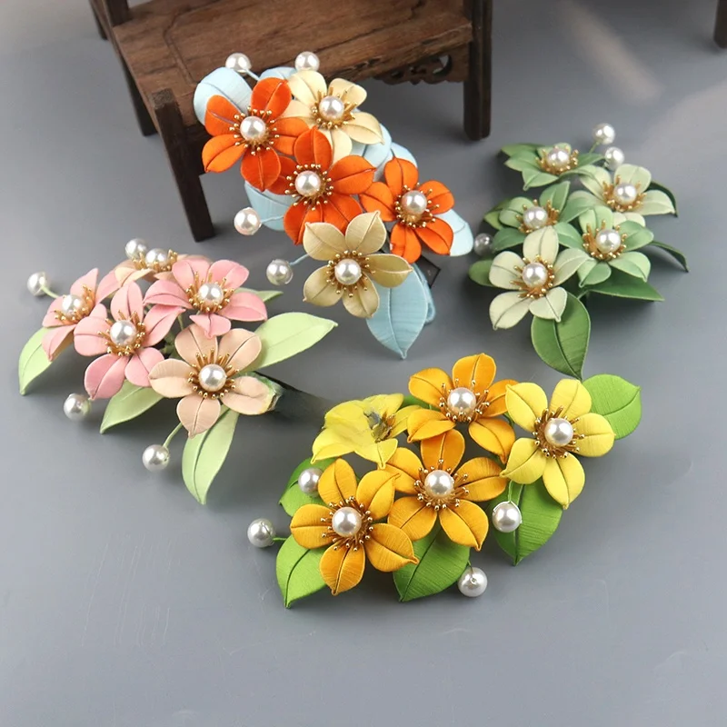 オリジナル手作り織物花素材キット漢服ヘアアクセサリーDIY Crt Workop Neighbors Little Piano Youth Sle