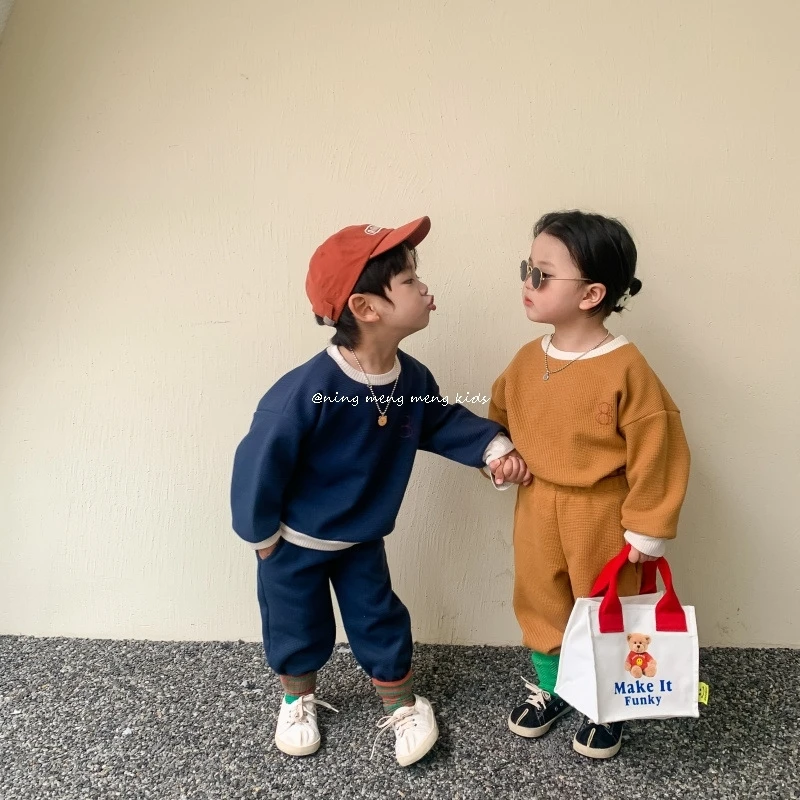 

Girls Clothes Suits Children 2024 New Spring and Fall Fashion Top and Trousers Simple Casual Two-piece Set Clothes Children