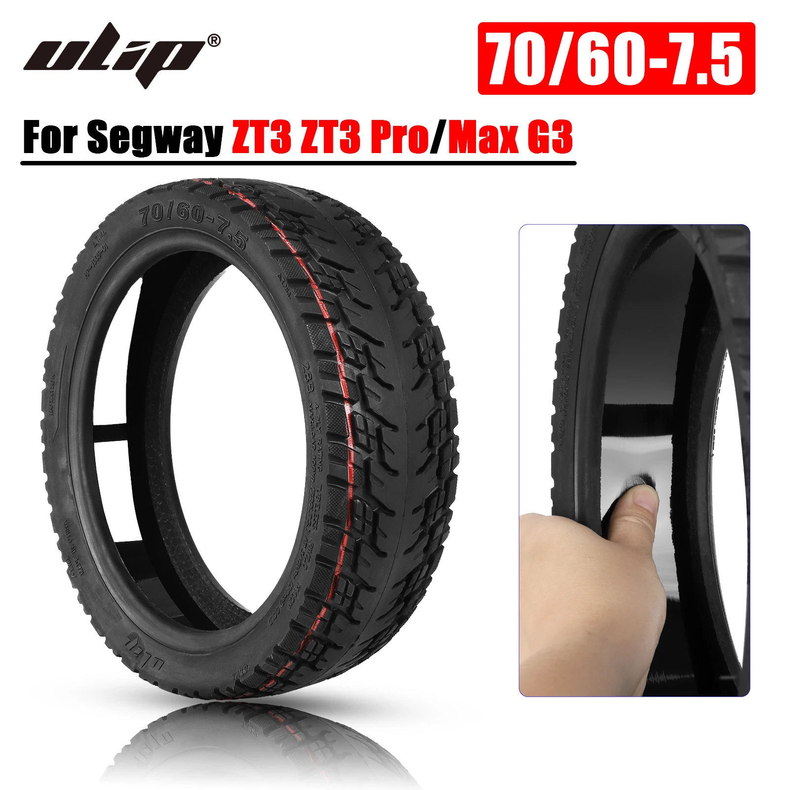 

Ulip 70/60-7,5 самовосстанавливающаяся вакуумная шина для электрического скутера Segway Ninebot ZT3 Pro, встроенный самовосстанавливающийся клей, взрывозащищенные шины