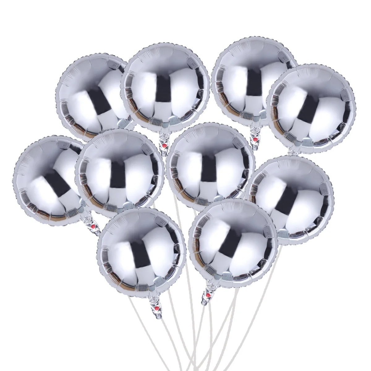 

10Pcs Aluminum Foil Balloons 18 Inch Round Shape Tight for Wedding Birthday Party Decoration Anniversary Engagement