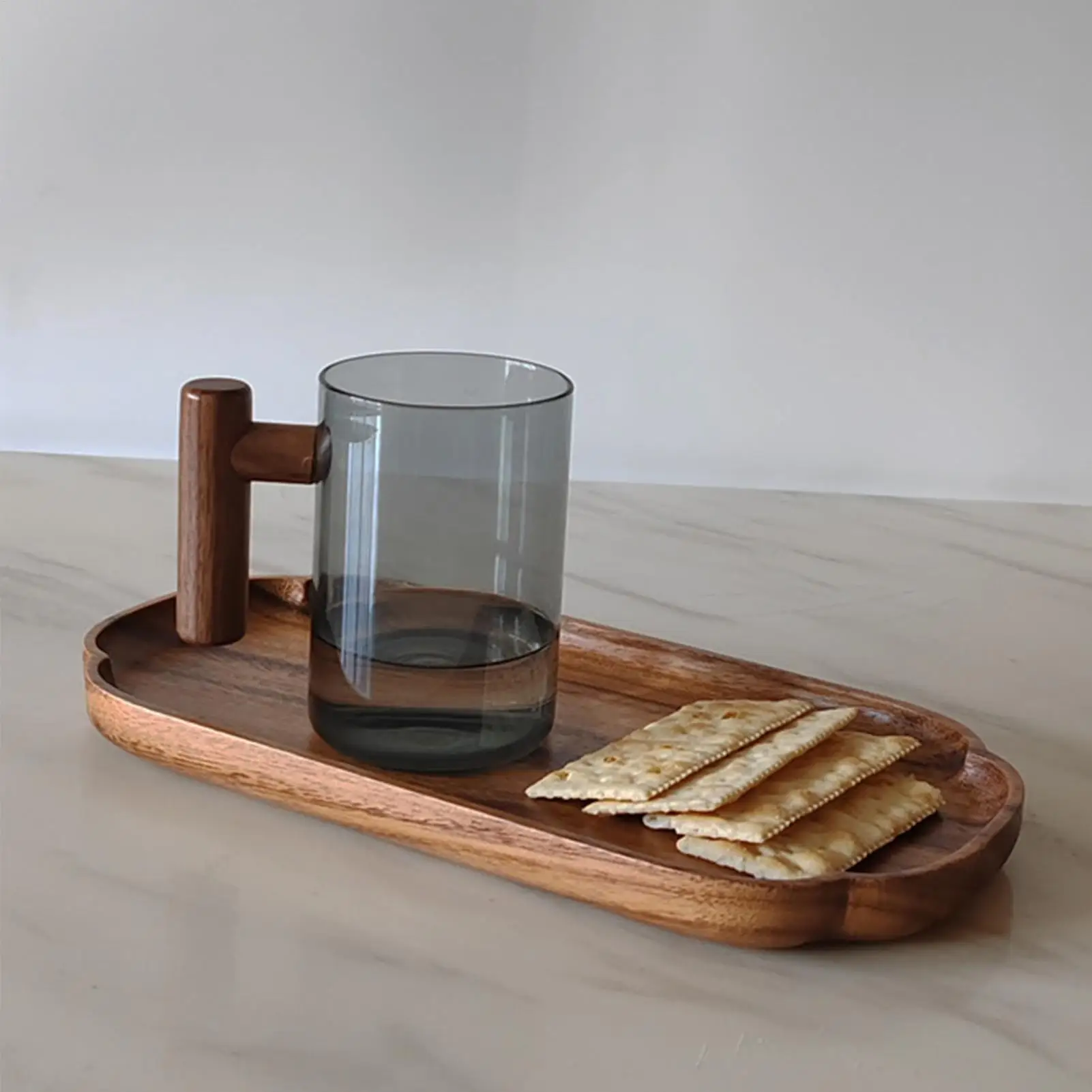 

Деревянная тарелка-поднос для еды, декоративная сервировочная доска для закусок, для вечеринок, барбекю, кухни, гостиной, кофейного столика, ужина, обеда, дома