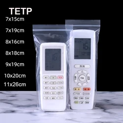 TETP 100Pcs Transparent Long Ziplock Bags Home Remote Control Mobile Phone Charging Cable Glasses Packaging Storage Support