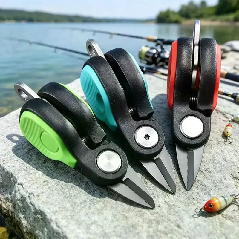 Portable Stainless Steel Lure Scissors Fishing Line And PE Line Serrated Blade MINI Fishing Scissors