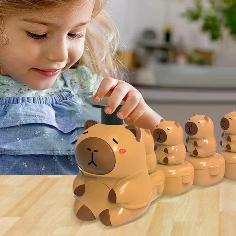 Lovely Capybara Cartoon Animals Stuffed Dolls Press Toy Car Uncompress Educational Kids Toys Holiday Gift Desktop Ornaments
