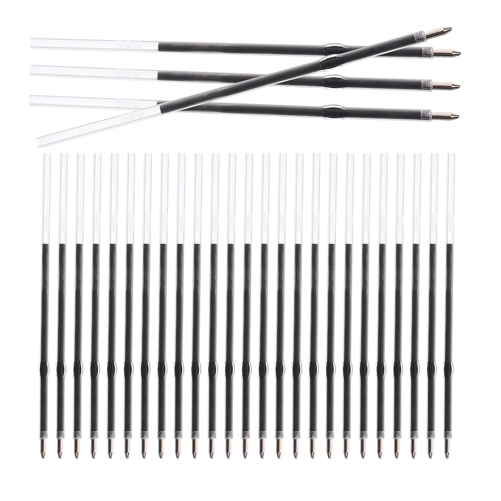 

300 Pcs Ballpoint Pen Refill Ink Refills Black Push Type Parts Plastic Convenient