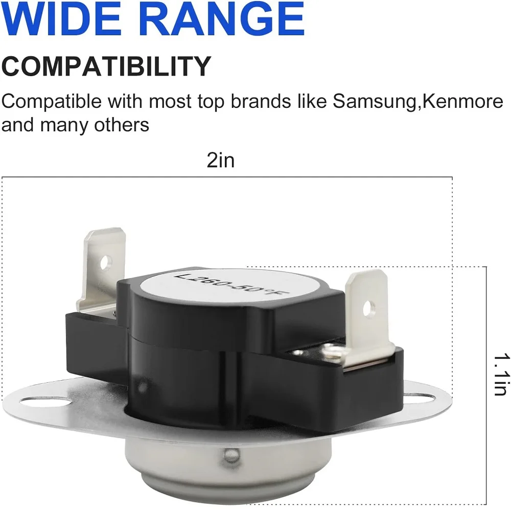 3 Pack DC47-00018A Dryer High Limit Thermostat Compatible with Samsung&Kenmore 35001092,503497,AP4201898,AP6008682,PS4205217