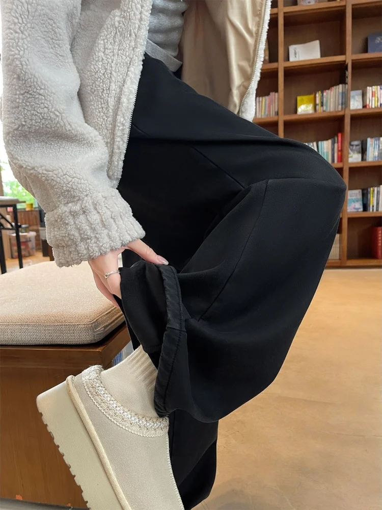 

plus Size Bla Straight Leg Denim Jeans Women's Fce Lined Thiened Loose Casual Wide Leg Pants American Sle High Waist