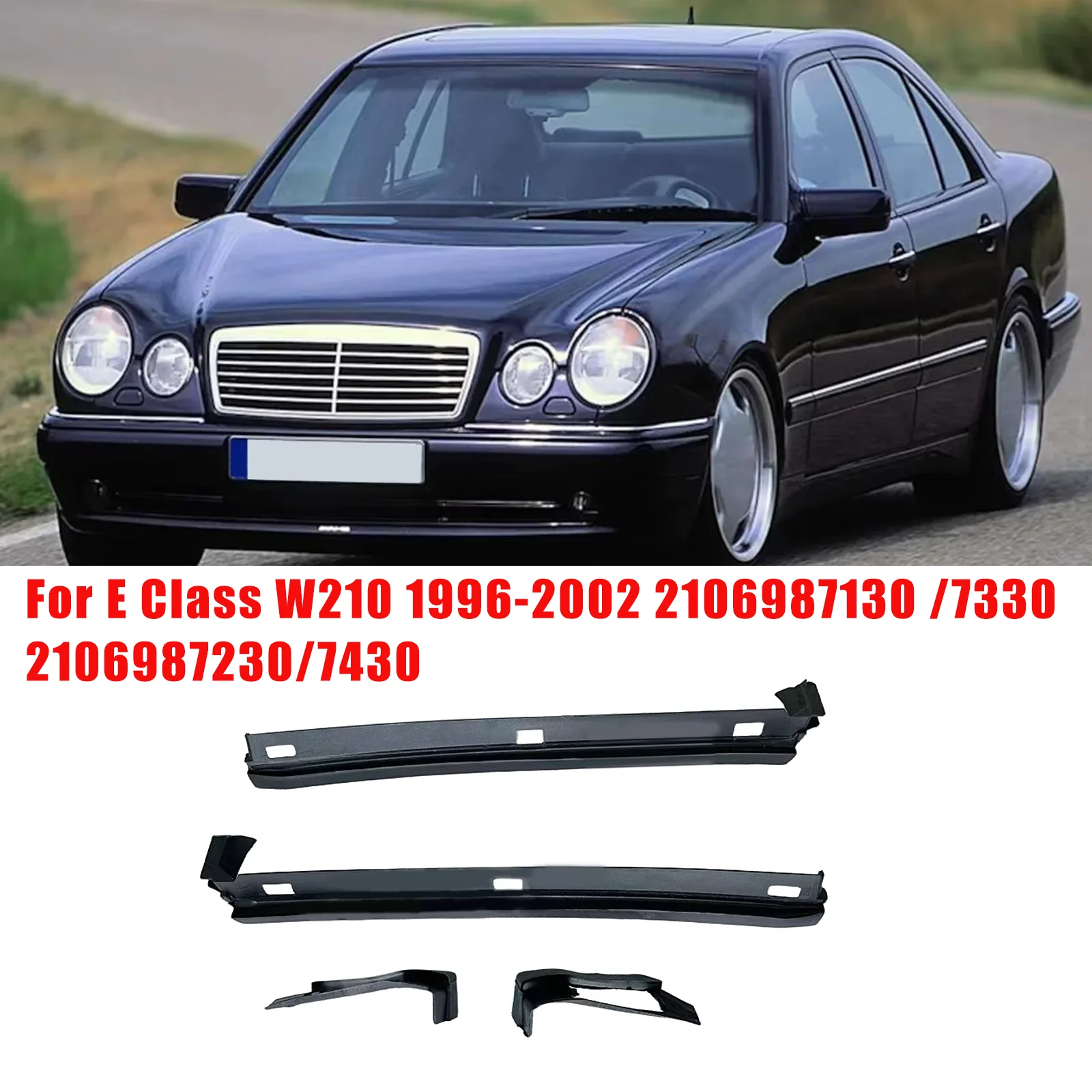 

4 шт. уплотнение переднего крыла для Mercedes E Class W210 1996-2002 2106987130/7330 2106987230/7430, уплотнительная лента переднего крыла автомобиля