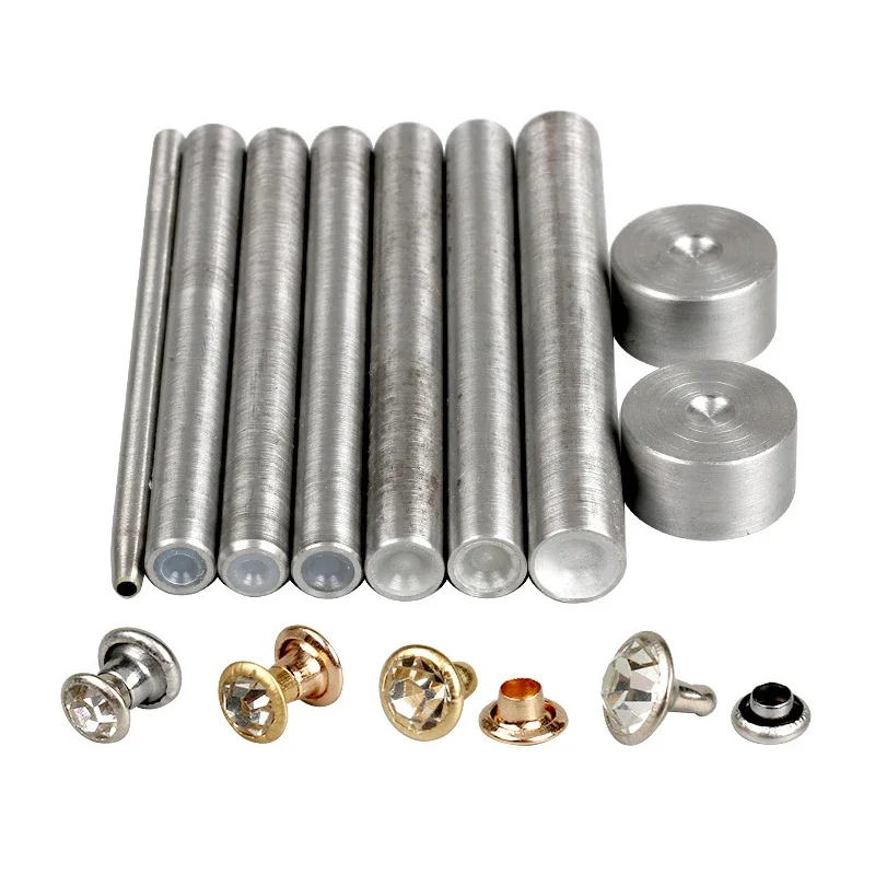 Leather Rhinestones Rivets Hand Dies Installation Tools Press Stud Setter for DIY Leathercraft Bag Shoes Belt