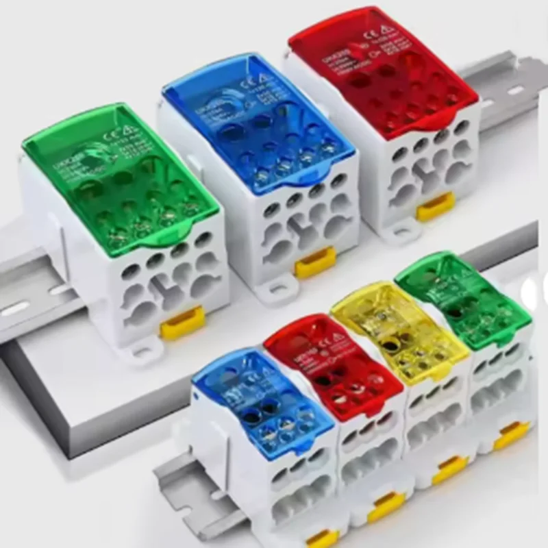 Din Rail Terminal Block Power Modular Distribution Block 80/125/160A Brass Terminal Connector UKK Junction Box
