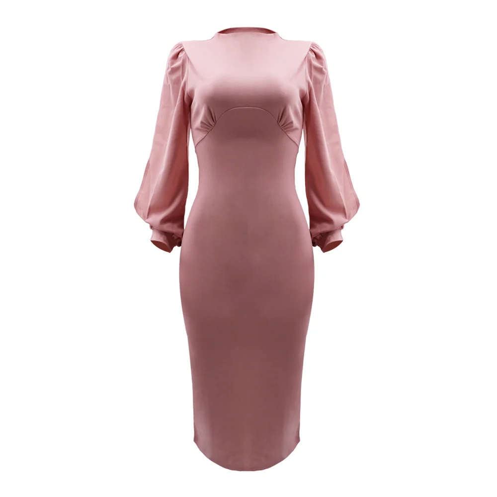 Women Cut Out Lantern Long Sleeve Bodycon Bandage Croset Long Maxi Dress 2024 Summer Sexy Party  Dress